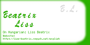 beatrix liss business card